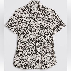 LOFT Cheetah Short Sleeved Pajama Top - Large